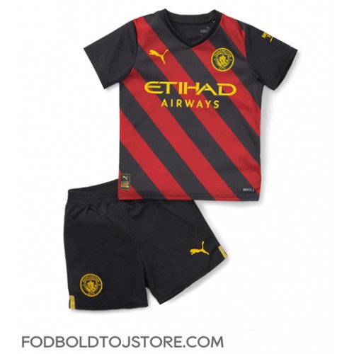 Manchester City Udebanesæt Børn 2022-23 Kortærmet (+ Korte bukser)